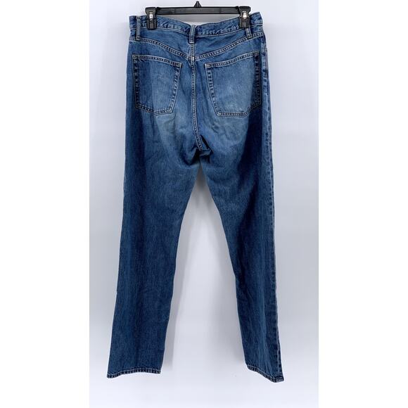 UNIQLO Women's Blue Denim Straight-Leg High-Rise Five-Pocket Jeans SZ 29 - Picture 2 of 10